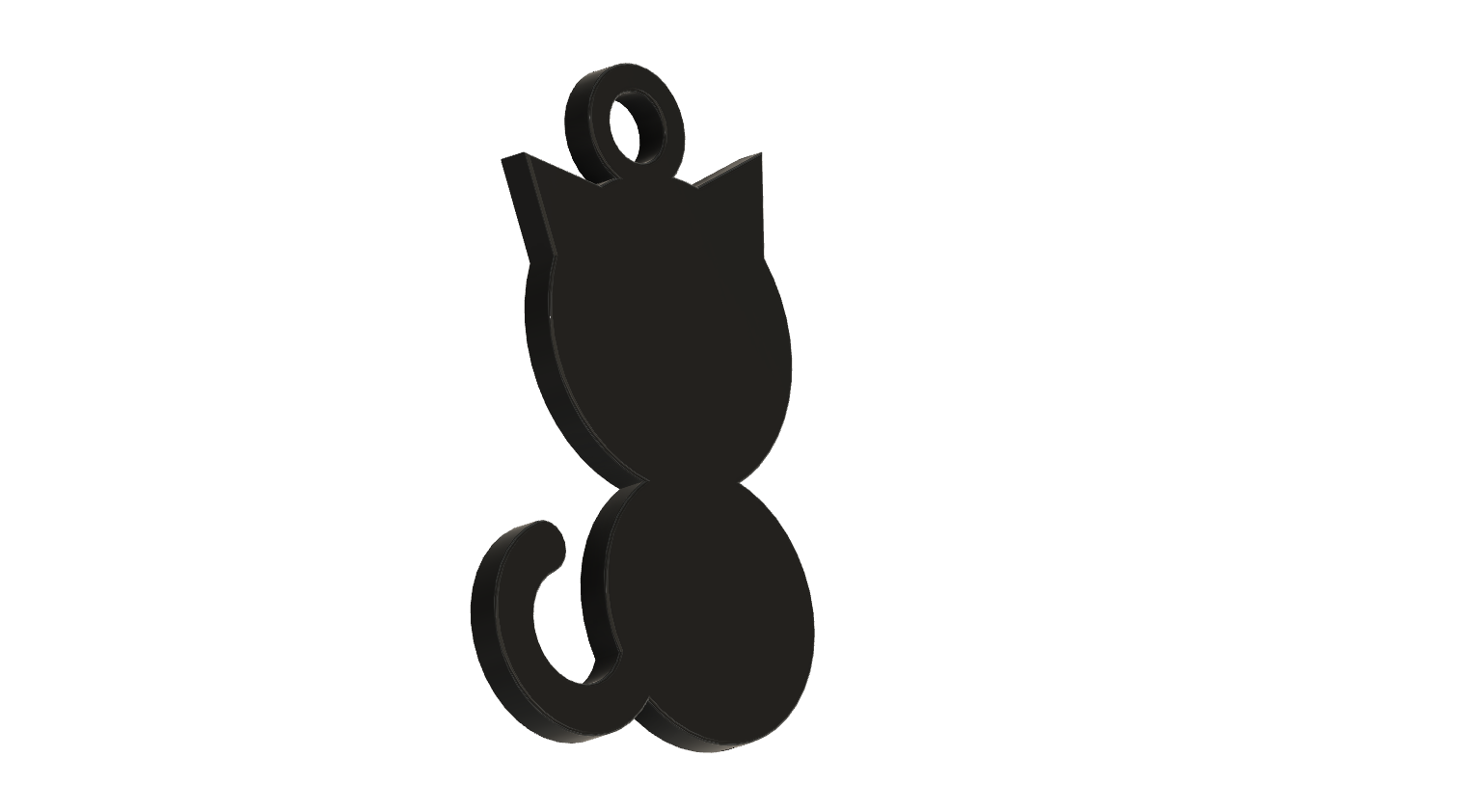 cat silhouette black shadow 3D print model - Mito3D