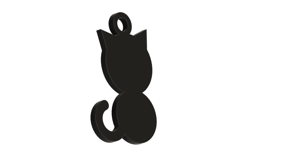 gatto silhouette nero ombra 3d print model - Mito3D