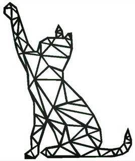 gatto silhouette animale arte Basso poli origami 3d 3d print model - Mito3D