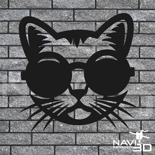 gato silhueta parede decoração mascote enfeite 3d print model - Mito3D