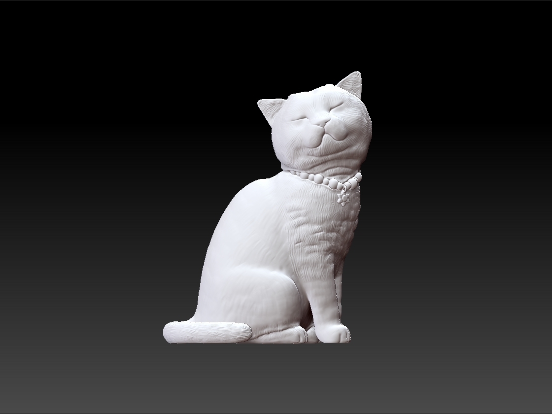 kedi oturma poz 3d model şirin dekorasyon oyuncak sıra ölçek inanılmaz hayvan kraliyet güzellik güzel parlak telif hakkı 3D print model - Mito3D