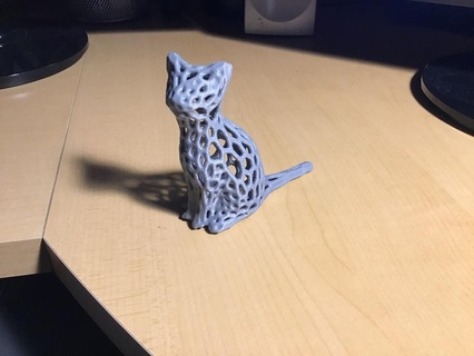 gato sentado Voronoi remixar arte animais criaturas 3d print model - Mito3D