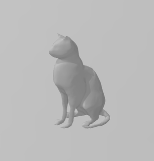 gato sentado animal mascote figura 3d print model - Mito3D