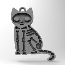 cat skeleton jewelry feline 3d print model - Mito3D