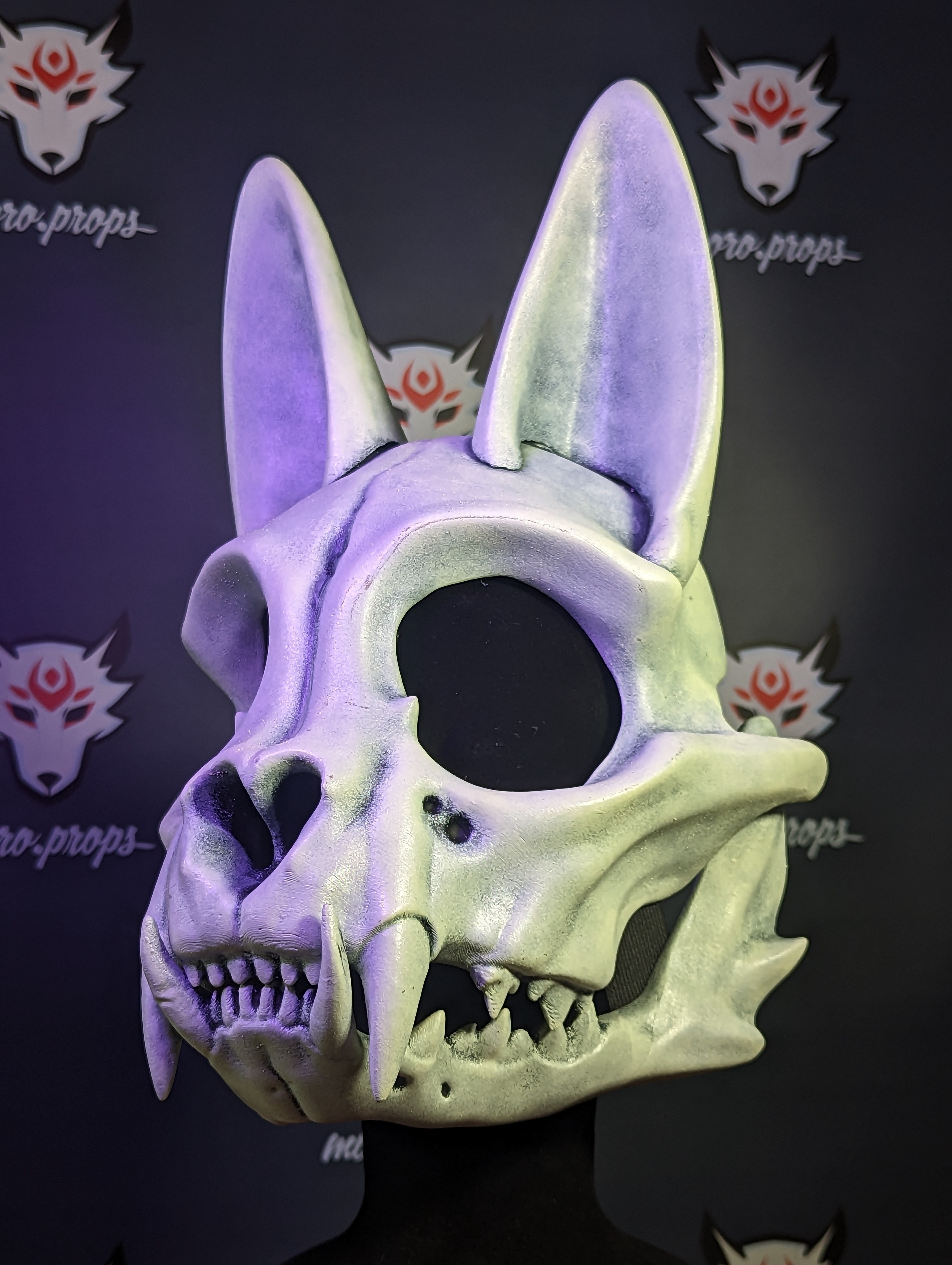cat skull mask halloween face animal 3D print model - Mito3D