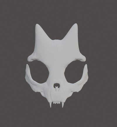 cat skull mask v2 cosplay prop anime demon oni pack 3d print model - Mito3D