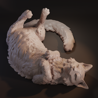 cat sleeping back animal nature pet sculpture sculpt statuette souvenir print 3d model 3d print model - Mito3D