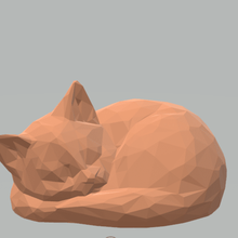 gato dormindo poli gatinho animal arte estátua Katze kot brinquedo 3d print model - Mito3D