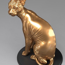 gato sphynx a arte desenhos brinquedo peixe impressão 3d escultura animais 3d print model - Mito3D