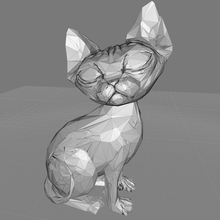 chat sphynx poly art sphinx égyptien 3d print model - Mito3D