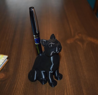 cat statue pen holder - support free kitten kitty animal cor desk work office 3d print model - Mito3D