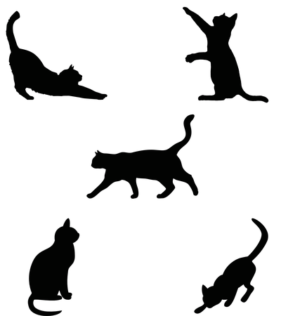 gato estêncil pacote arte parede 2d 2dart alívio animal 3d print model - Mito3D