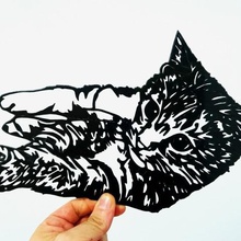 cat stencil art 3dlito gato 3d print model - Mito3D