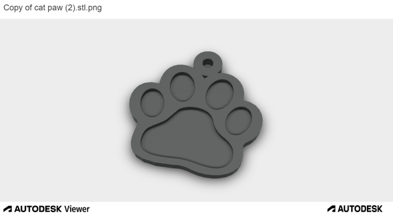 cat tag paw blank Jewelry 3d print model - Mito3D