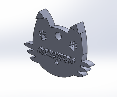 gato etiqueta mascotas perros gatos inserciones llave anillos 3d print model - Mito3D
