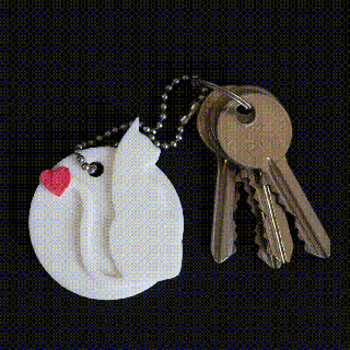 cat tail love keychain print place key rings keychains free keys kitty 3d print model - Mito3D