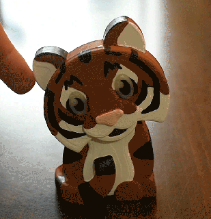 chat basculer tête soutien libre art jouet mignonne minou chaton tigre Lion cadeau Valentin 3d print model - Mito3D