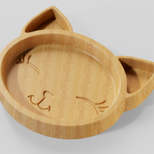 cat tray stl models cnc 3d printing plate children food dessert eco wooden 3d print model - Mito3D