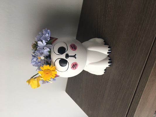 chat vase accueil maison minou pot fleur ornement 3d print model - Mito3D