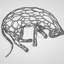 cat voronoi - lying sleeping launched 3d print model - Mito3D
