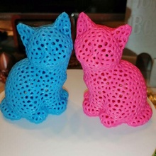 chat voronoi art kitti Voron animal statue Katze kot poly jouet 3d print model - Mito3D