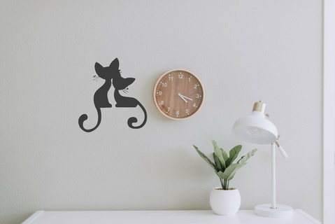 cat wall art home decorative painting decor design 3d print model - Mito3D