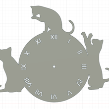 gato parede relógio 3d print model - Mito3D