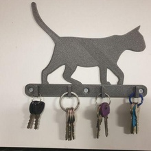 cat wall key ring towel rack laundry 3d print model - Mito3D