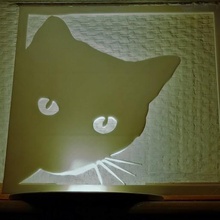 cat window art chat lithography 3d print model - Mito3D
