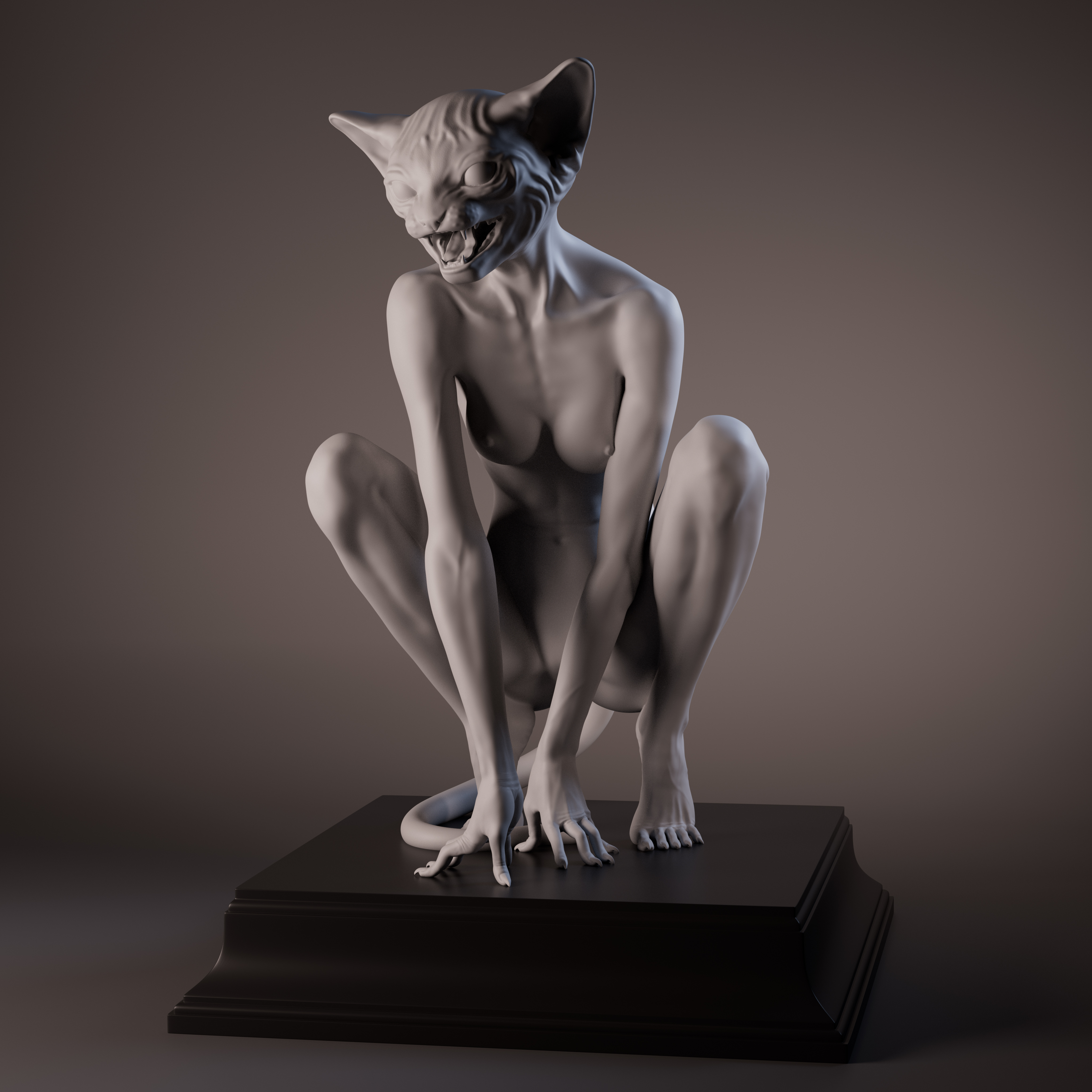 Katze Frau druckbar Figur 3D print model - Mito3D