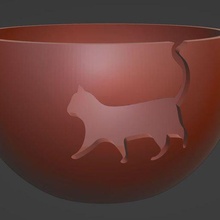 gato fio tigela 3d print model - Mito3D