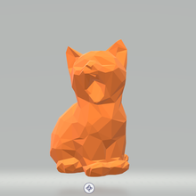 cat yawns poly kitti low animal art statue katze kot toy kitten sleeping сфе 3d print model - Mito3D