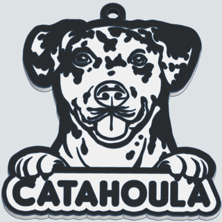 catahoula key ring keychain stl dog race white black 3d printing detailed design exceptional quality love animals uniqueness appreciation dogs canine accessory loyalty faithful partner passion pets admiration 3d print model - Mito3D
