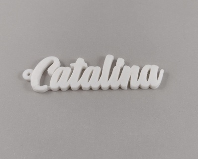Catalina anahtarlık isim kolye gadget mücevher deko çocuk 3d print model - Mito3D