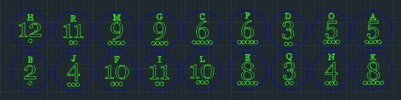 catan números letras puntos 3d print model - Mito3D