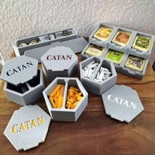 catan accessory boxes box card trays player settlers of storage token games 3d print model - Mito3D