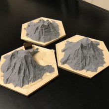 catan, minério de telhas - bico simples multi-camadas cor jogo jogos colonizadores catan telha 3d print model - Mito3D