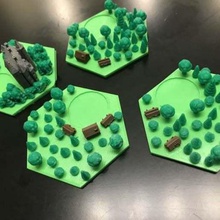 catan wood tiles - single nozzle multi-color layers game games tile settlers 3d print model - Mito3D