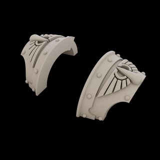 cataphractii terminator shoulder pads - blood angels v1 legion pad space marine horus heresy wh40k angel 3d print model - Mito3D