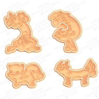 catdog nickelodeon cookie cutter set 4 stamp cookies cook cithen cutters tv cartoon cat dog 3d print model - Mito3D