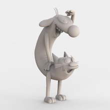 catdog nickelodeon art 3dmodel 3d printer printing animated cartoon character collection sculpture series zbrush 3d print model - Mito3D