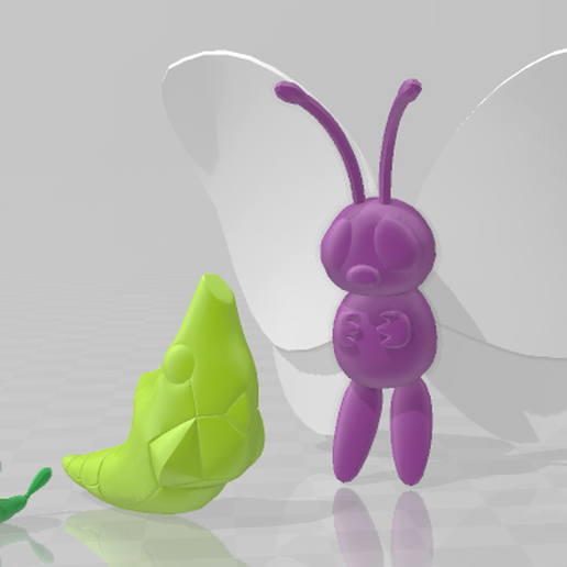 caterpie metapod butterfree 3D print model - Mito3D