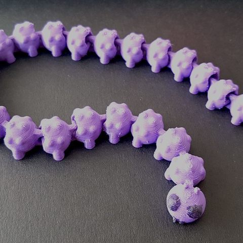 caterpillar articolato gioco animali giocattolo insetto easy print 3D print model - Mito3D