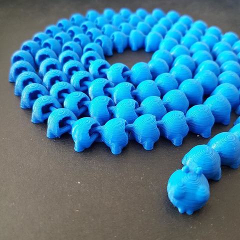 caterpillar articolato molto lunga 100 pezzi gioco animali 3D print model - Mito3D