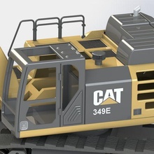 caterpillar cat 349 excavator 1 14 arm mount base tracks wheels rc game 3d print model - Mito3D