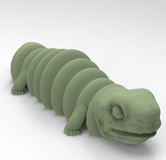 caterpillar turtle articulate 3d print model - Mito3D