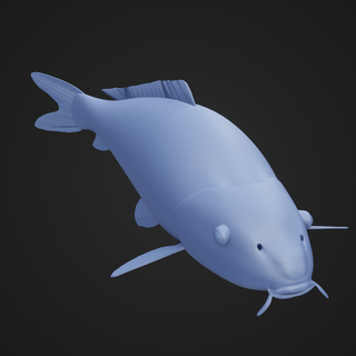 catfish2 balık kedi balığı deniz yaratık heykel okyanus hayvan oyuncak 3d print model - Mito3D