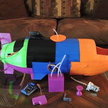poisson-chat pleinement de travail sous-marin jeu la flottabilité l'ingénierie makeitfloat milieu scolaire science vapeur tige tvy l'eau les véhicules rc 3d print model - Mito3D
