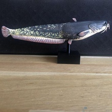 Poisson chat optionnel piédestal art pêche poisson statue Extérieur décor trophée stl 3d print model - Mito3D