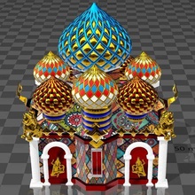 cathedral ischoischo - fantasy bulding architecture onion cap 3d print model - Mito3D